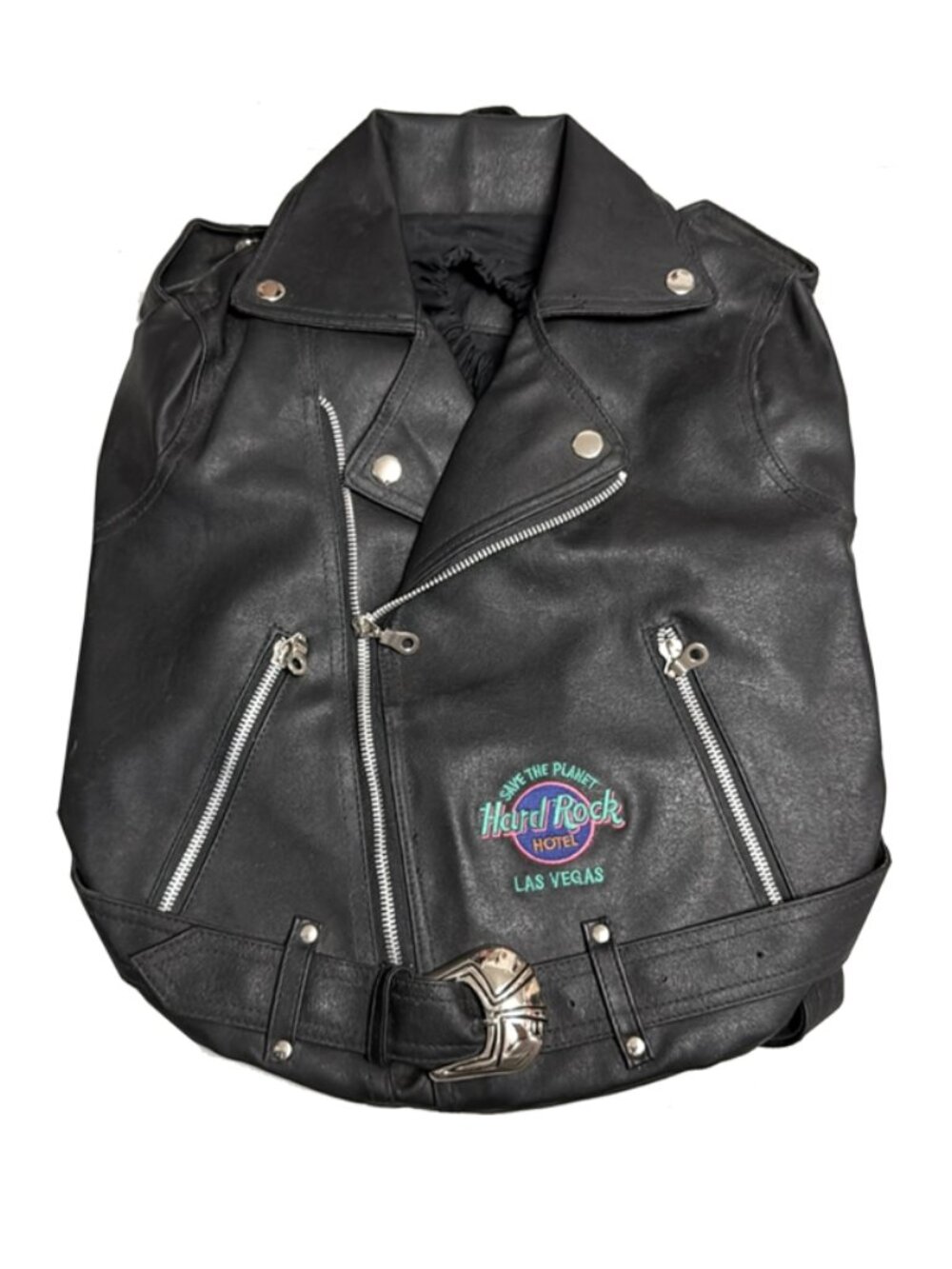Hard Rock Cafe Black Backpack with Silver Accents